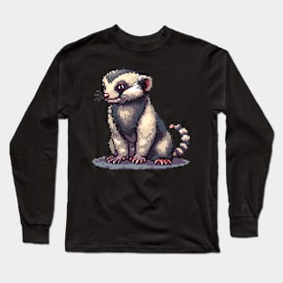 Pixelated Ferret Artistry Long Sleeve T-Shirt